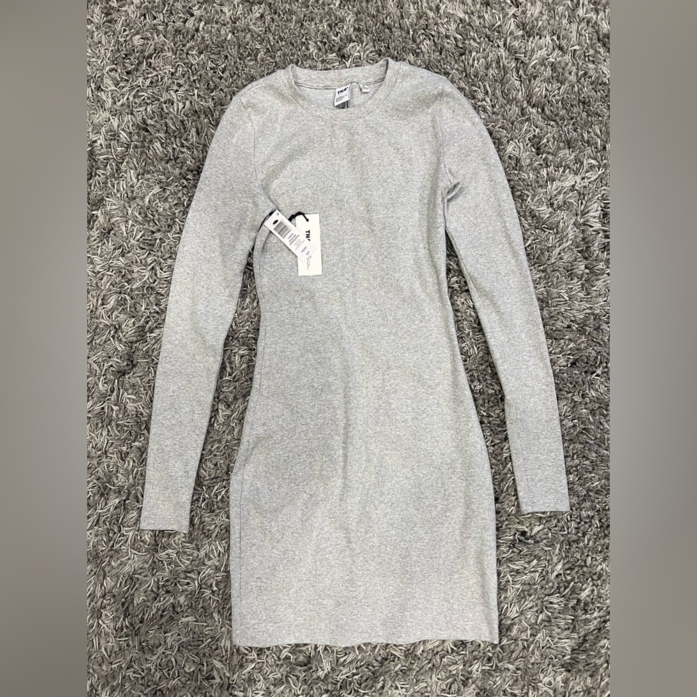 Aritzia TNA Highline Gray Bodycon Long Sleeve Dress